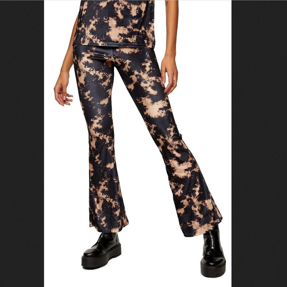 Top Shop Petite‎ Tie Dye Velvet Flare Trousers $5 ADD ON